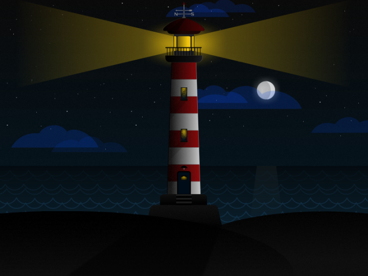 The Lighthouse -- a vector illustration created in Gravit Designer, in 2015.