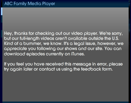 ABC - video not available for you message