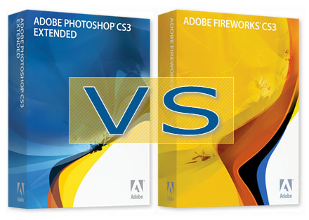 Adobe Photoshop vs. Adobe Fireworks (illustration)