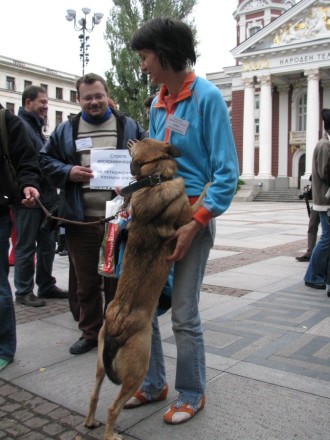 (минирепортаж от протеста пред Народния театър)