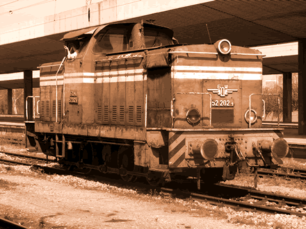 Sofia Central Train Station (one of the old locomotives)