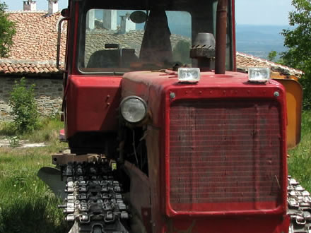 A red tractor